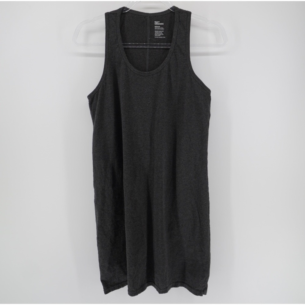 Pact Tank Dress Womens Medium Charcoal Grey 100% organic Cotton Sustainable